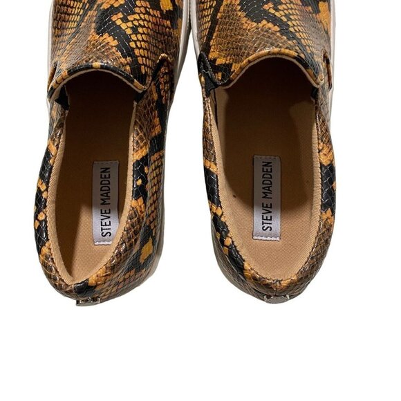 Steve Madden Women Gills Classic Slip-On Fashion Sneaker Yellow Snake Sz 8M - Picture 7 of 9